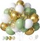 60pcs 12inch Sage Green White Metallic Gold Confetti Balloons (White Gold Green) 12.6 x 7.9 x 0.45 inches